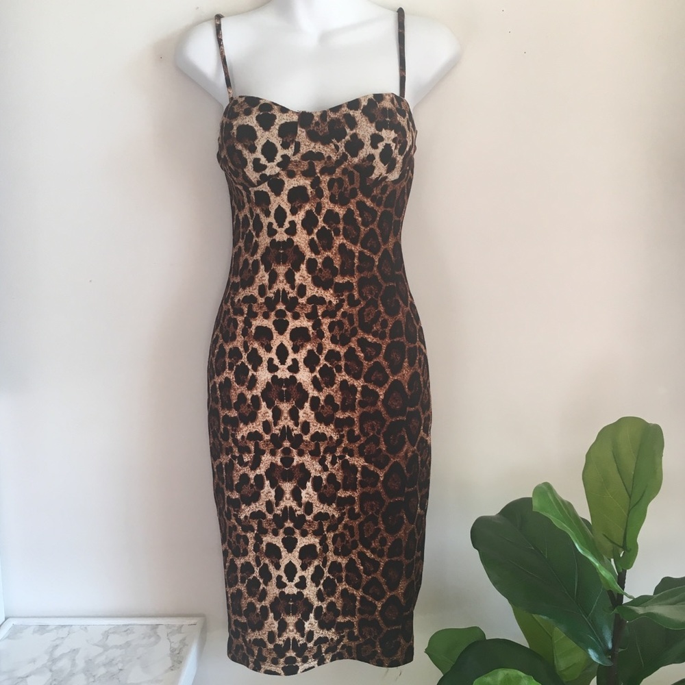 Leopard Print Midi Dress